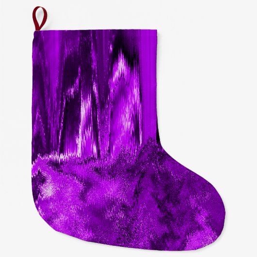 Glitch-Lila Großer Weihnachtsstrumpf (Vorderseite)