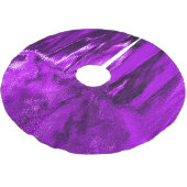 Glitch-Lila Polyester Weihnachtsbaumdecke (Schrägansicht)