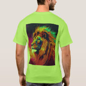 Glitch Lion: Eine geometrische Vision T-Shirt (Rückseite)
