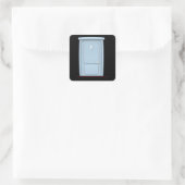 Glitch Möbeltür Pulverblau Quadratischer Aufkleber (Tasche)
