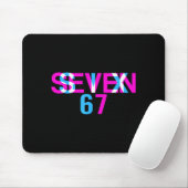 Glitch Optical Illusion Funny Six Seven 67 Meme Ge Mousepad (Mit Mouse)