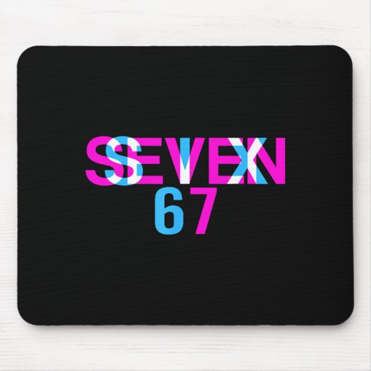 Glitch Optical Illusion Funny Six Seven 67 Meme Ge Mousepad (Vorne)