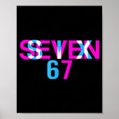 Glitch Optical Illusion Funny Six Seven 67 Meme Ge Poster (Vorne)