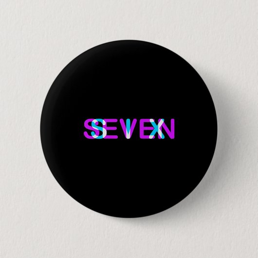 Glitch Optical Illusion Six Seven 6 7 Meme Gen Alp Button (Vorderseite)
