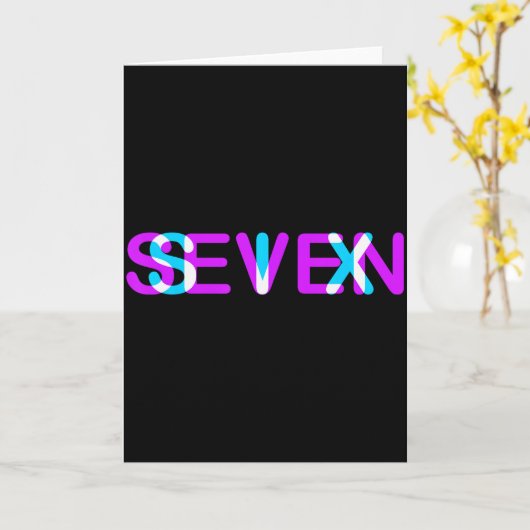 Glitch Optical Illusion Six Seven 6 7 Meme Gen Alp Karte (Gelbe Blume)