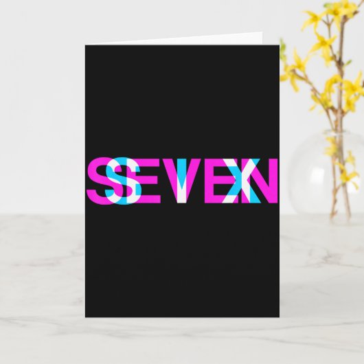 Glitch Optical Illusion Six Seven 6 7 Meme Gen Alp Karte (Gelbe Blume)