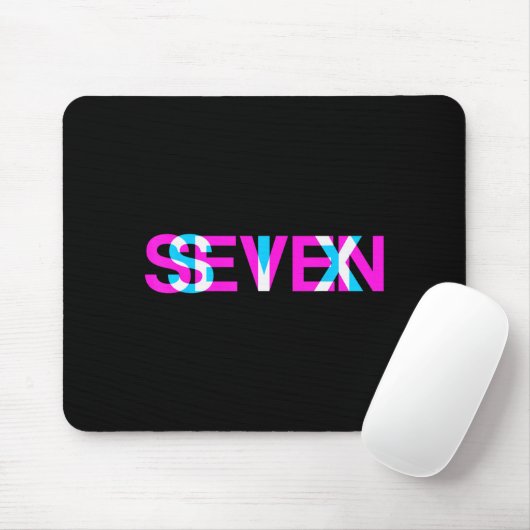 Glitch Optical Illusion Six Seven 6 7 Meme Gen Alp Mousepad (Mit Mouse)