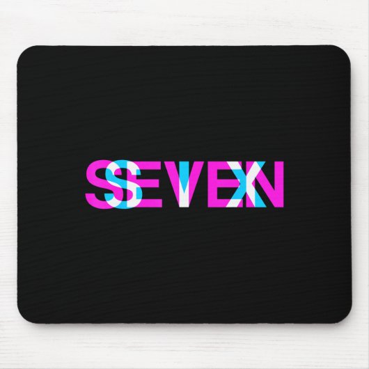 Glitch Optical Illusion Six Seven 6 7 Meme Gen Alp Mousepad (Vorne)