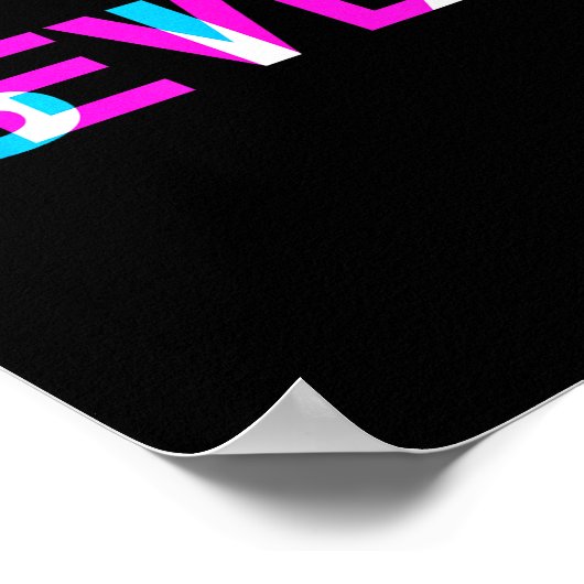 Glitch Optical Illusion Six Seven 6 7 Meme Gen Alp Poster (Ecke)