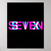 Glitch Optical Illusion Six Seven 6 7 Meme Gen Alp Poster (Vorne)