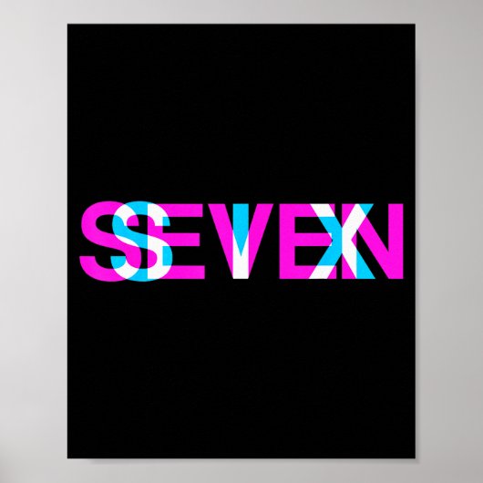 Glitch Optical Illusion Six Seven 6 7 Meme Gen Alp Poster (Vorne)