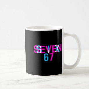 Glitch Optische Täuschung Lustig Sechs Sieben 67 M Kaffeetasse