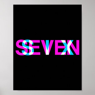 Glitch optische Täuschung sechs sieben 6 7 Meme Ge Poster