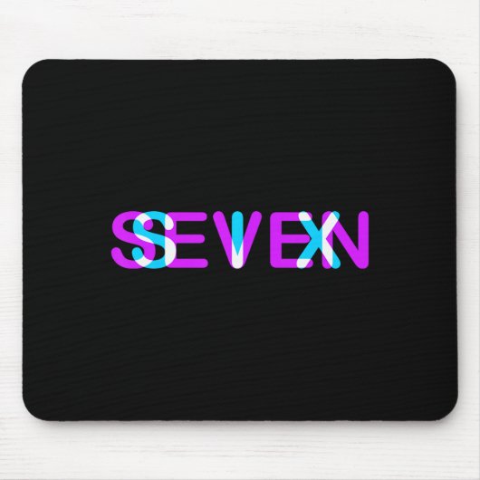 Glitch Optische Täuschung Six Seven 6 7 Meme Gen A Mousepad (Vorne)