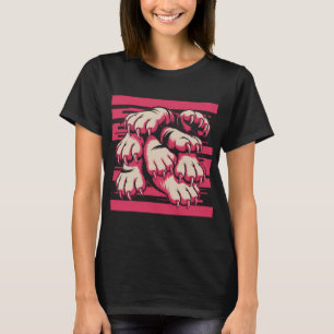 Glitch Pfoten Cyberpunk-Ästhetik Wilde Krallen Gli T-Shirt