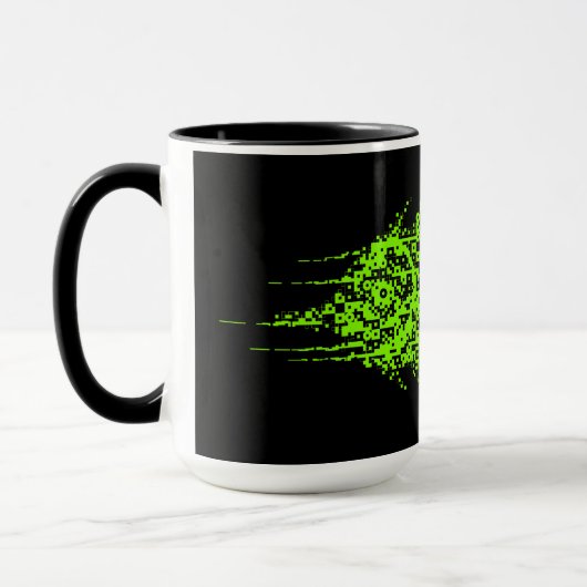 Glitch Pixel Code Fisch  Tasse (Links)