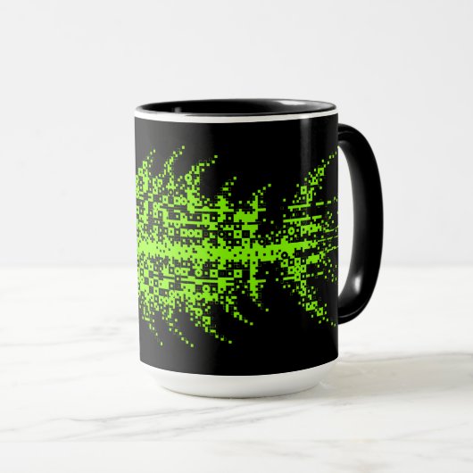 Glitch Pixel Code Fisch  Tasse (VorderseiteRechts)