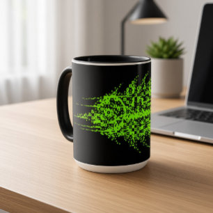 Glitch Pixel Code Fisch  Tasse