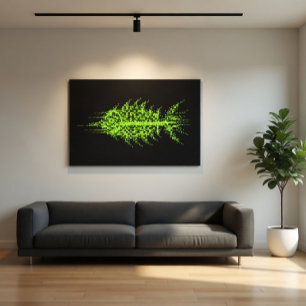 Glitch Pixel Code Fisch Wandkunst Leinwanddruck