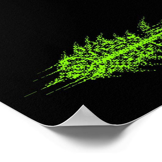 Glitch-Pixel-Code-Fisch-Wandkunst Poster (Ecke)