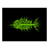 Glitch Pixel Code Fisch Wandkunst Poster (Vorderseite)