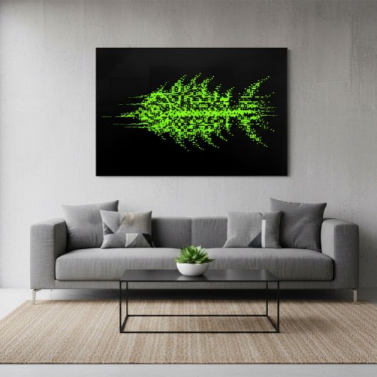 Glitch-Pixel-Code-Fisch-Wandkunst Poster