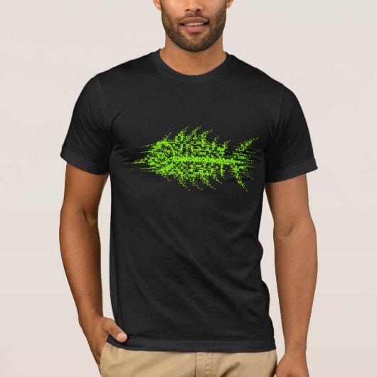 Glitch Pixel Code Fish  T-Shirt (Vorderseite)