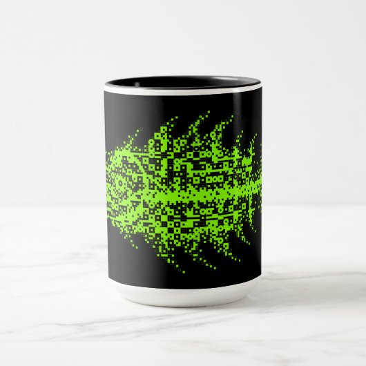 Glitch Pixel Code Fish  Tasse (Zentrum)