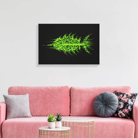 Glitch Pixel Code Fish Wall Art Leinwanddruck (Insitu (Wohnzimmer))