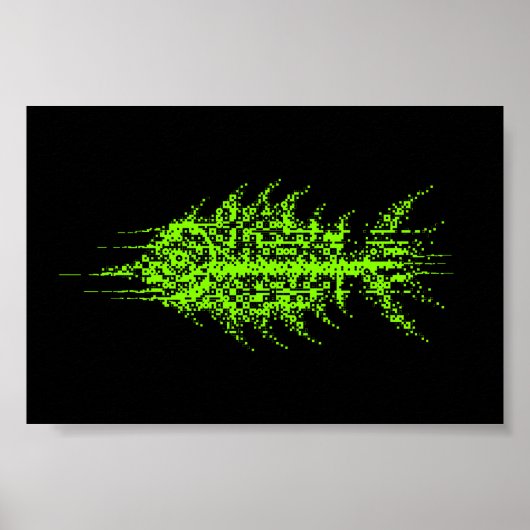 Glitch Pixel Code Fish Wall Art Poster (Vorne)