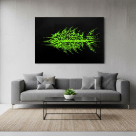 Glitch Pixel Code Fish Wall Art Poster