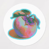 Glitch Pixel  Fruchtkunst Etiketten (Design 2)