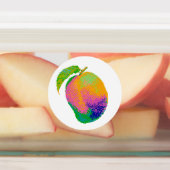 Glitch Pixel  Fruchtkunst Etiketten (Befestigt)
