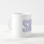 Glitch Pixel "SIP" Kaffeedesign Kaffeetasse (Vorderseite Links)