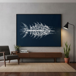 Glitch Pixel Weiß Fisch Wandkunst Leinwanddruck