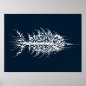 Glitch Pixel Weiße Fisch Wandkunst Poster (Vorne)