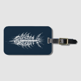 Glitch Pixel Weißer Fisch Gepäckanhänger