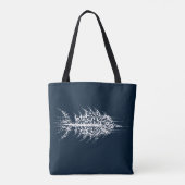 Glitch Pixel Weißer Fisch Tasche (Rückseite)