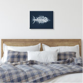 Glitch Pixel White Fish Wall Art Leinwanddruck (Insitu (Schlafzimmer))