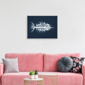 Glitch Pixel White Fish Wall Art Leinwanddruck (Insitu (Wohnzimmer))