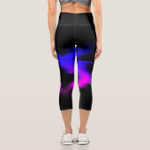 Glitch Plasma Black Capri Leggings (Rückseite)
