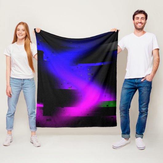 Glitch Plasma Black Fleecedecke (Beispiel)