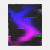 Glitch Plasma Black Fleecedecke (Vorderseite)