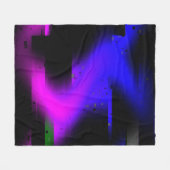 Glitch Plasma Black Fleecedecke (Vorderseite (Horizontal))