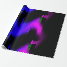 Glitch Plasma Black Geschenkpapier