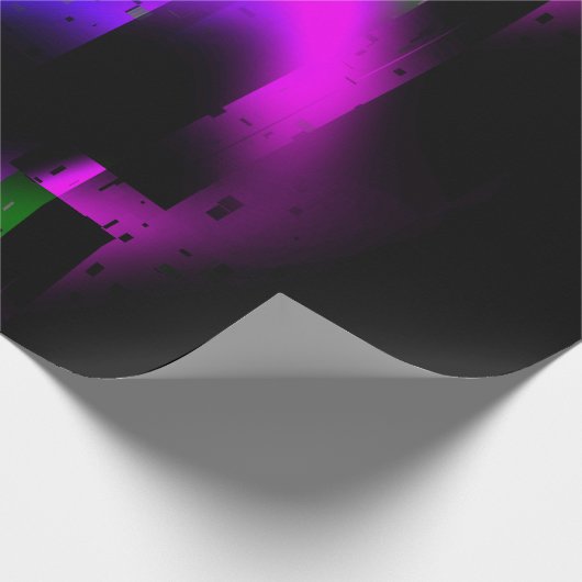 Glitch Plasma Black Geschenkpapier (Ecke)