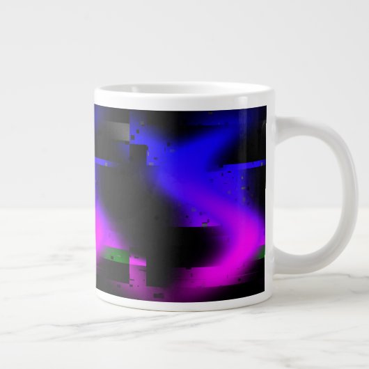 Glitch Plasma Black Jumbo-Tasse (Rechts)