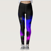 Glitch Plasma Black Leggings (Vorderseite)