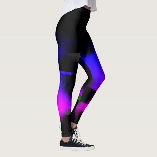 Glitch Plasma Black Leggings (Rechts)