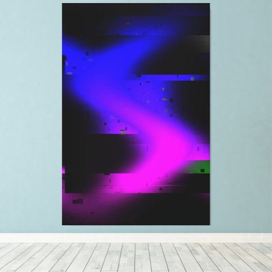 Glitch Plasma Black Leinwanddruck (Insitu (Holzboden))